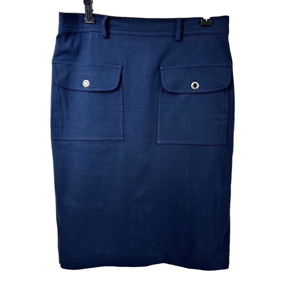 Jo No Fui Women's Midnight Blue Pockets Cotton Pockets Pencil Skirt Sz M Italy - Picture 3 of 14